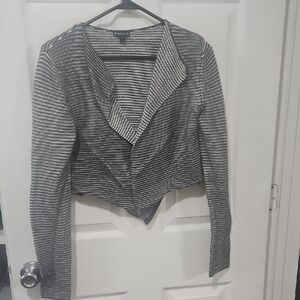 Bundle Sale |4 For $20|Express Black and White Striped Cropped Blazer Size Large